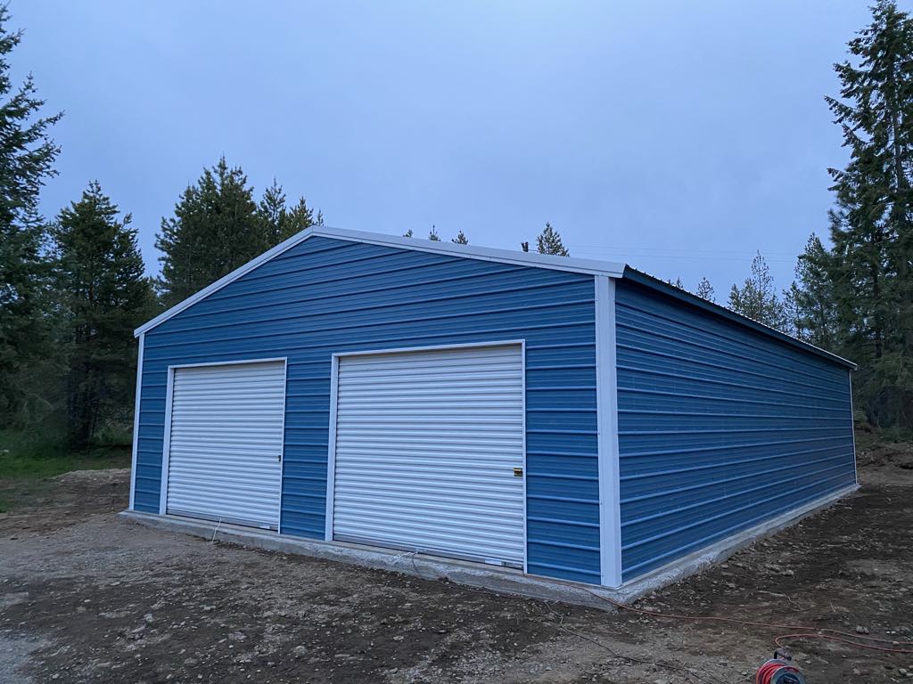 30'x40'x12' steel structure 2 car garage